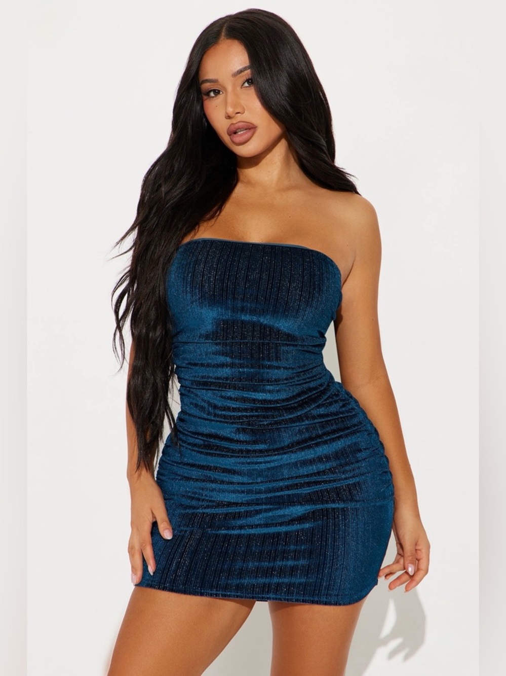 Fashion Nova Dazzling Diamond Velvet Mini Dress - Teal